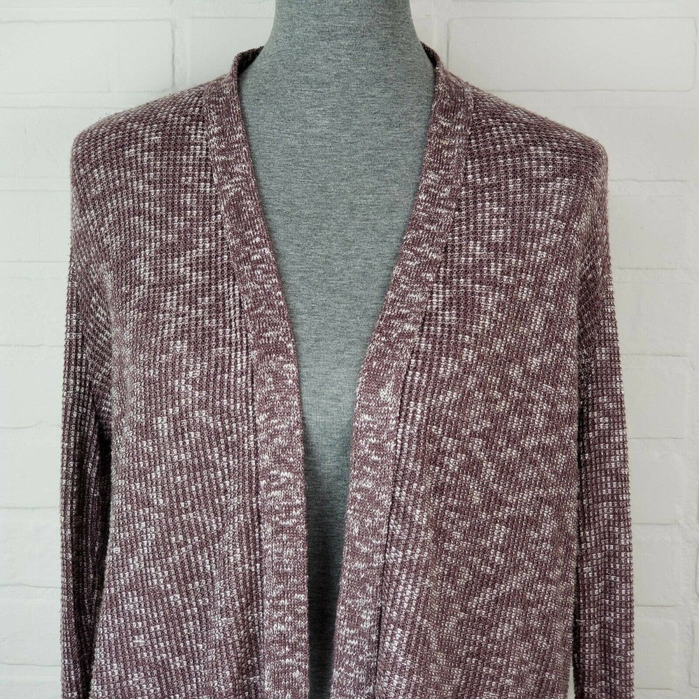 American Eagle Size M Brown Taupe Cardigan Waffle Knit